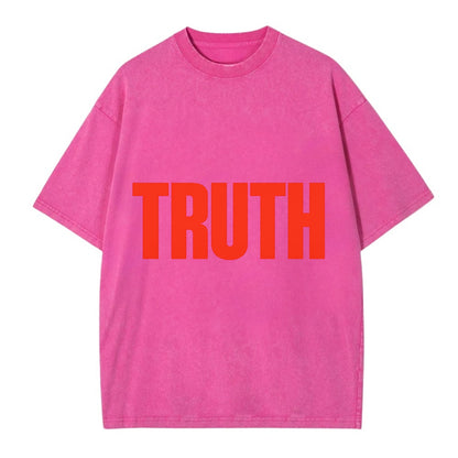 Bold typography design - "TRUTH" - honesty, reality - Vintage T-shirt - Dusty Rose(Rose)