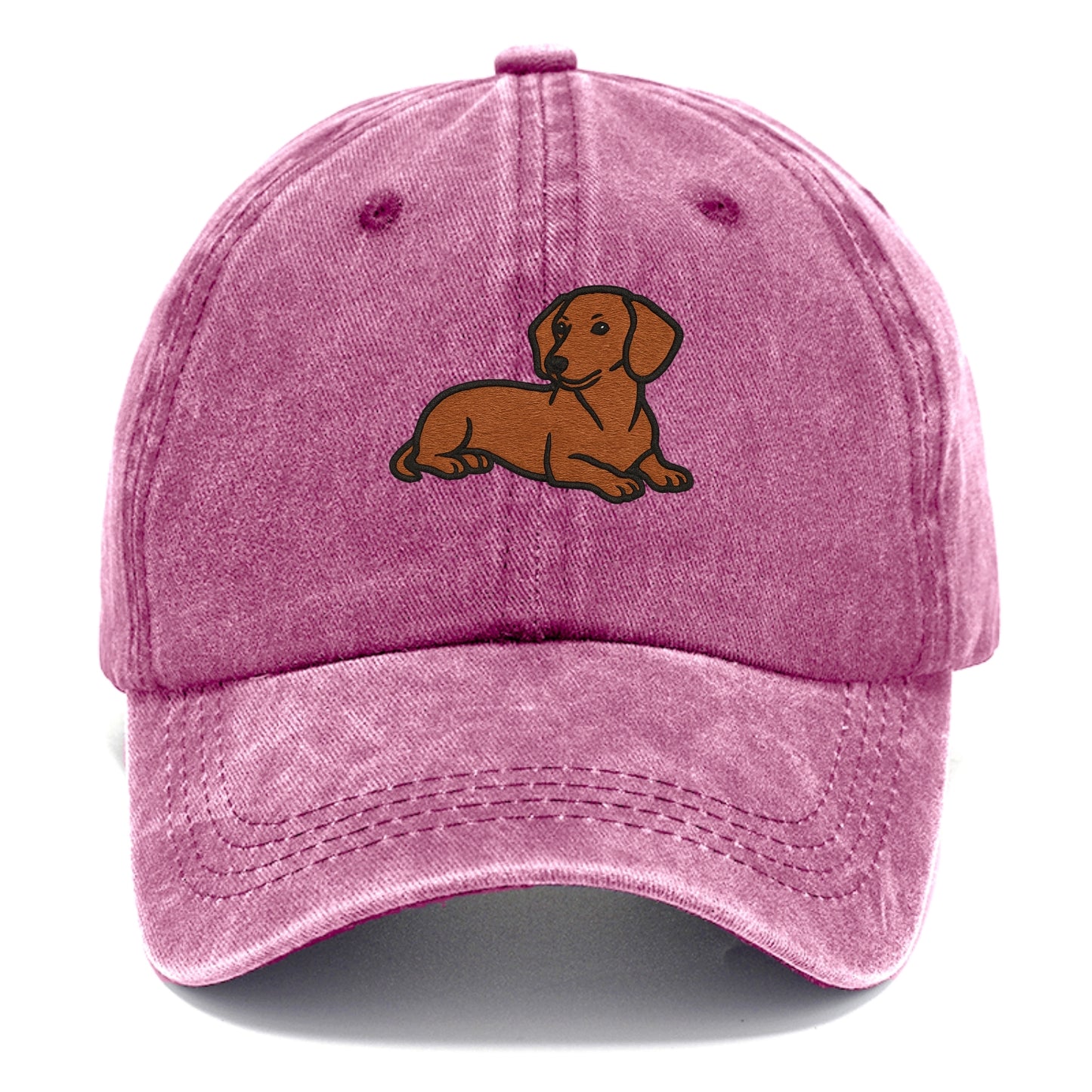 Dachshund - Red smooth relaxed lying dow Classic Cap - Dusty Rose(Rose)