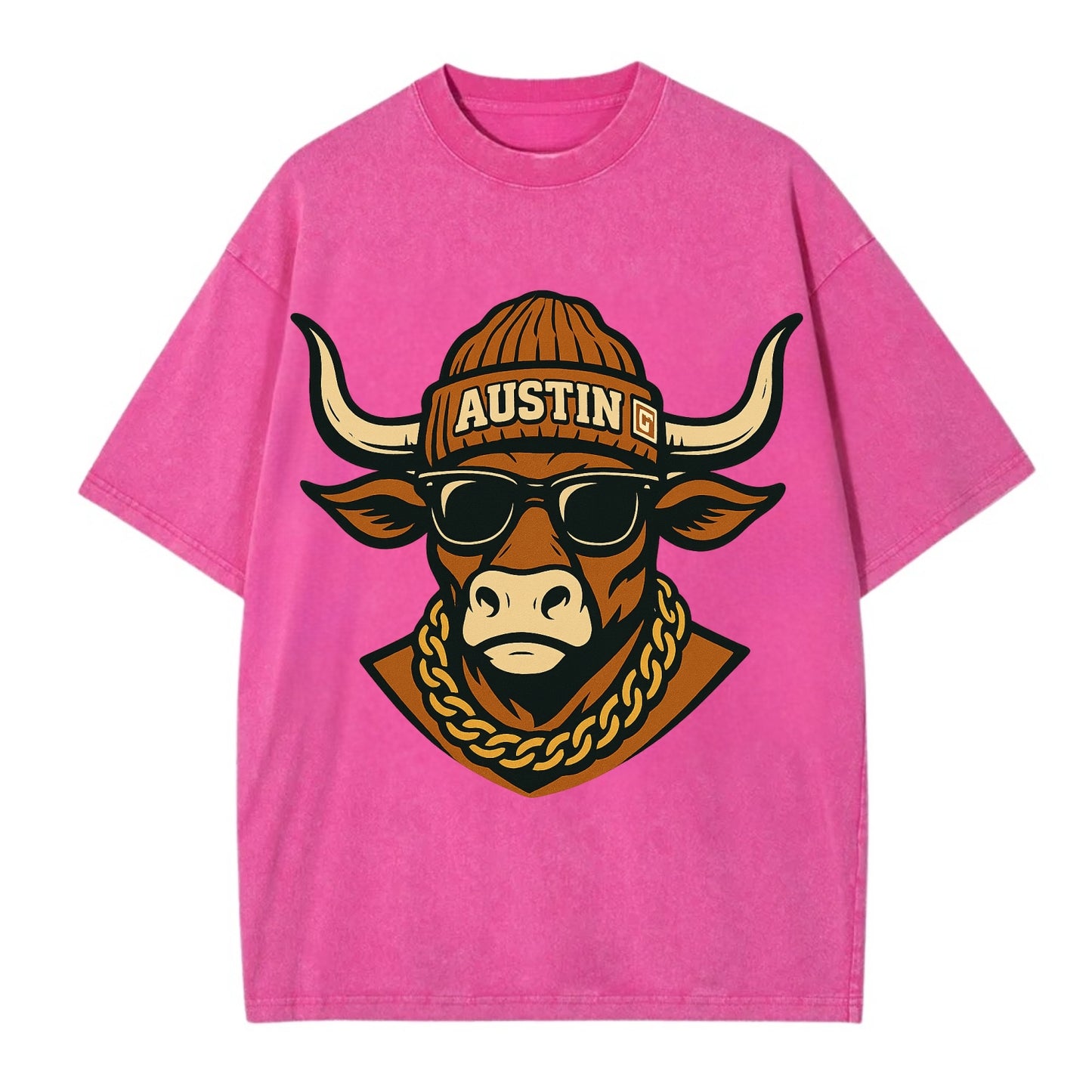 Austin Longhorn - Vintage T-shirt - Dusty Rose(Rose)