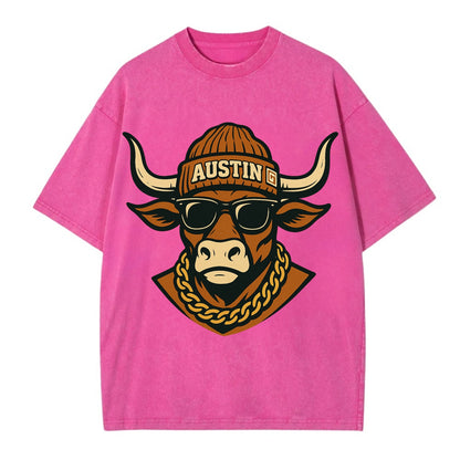 Austin Longhorn - Vintage T-shirt - Dusty Rose(Rose)