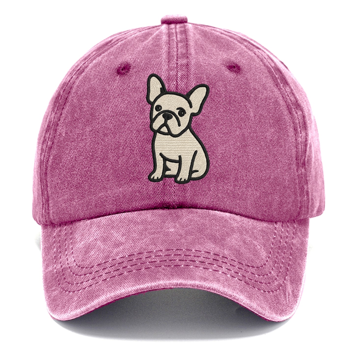 French Bulldog - Head tilt one ear up - Classic Cap - Dusty Rose(Rose)