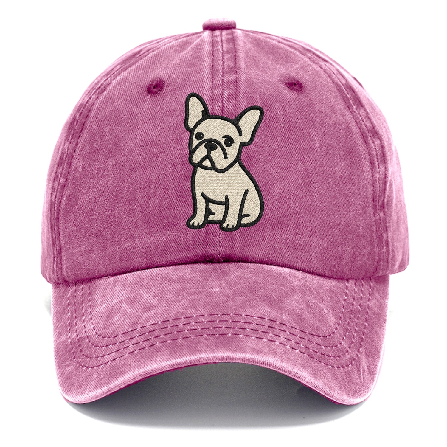 French Bulldog - Head tilt one ear up - Classic Cap - Dusty Rose(Rose)