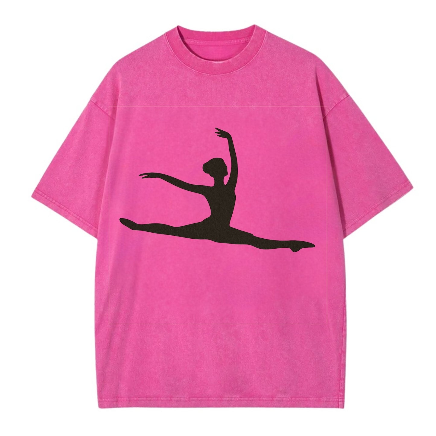Ballet dancer in grand jete leap - Vintage T-shirt - Dusty Rose(Rose)
