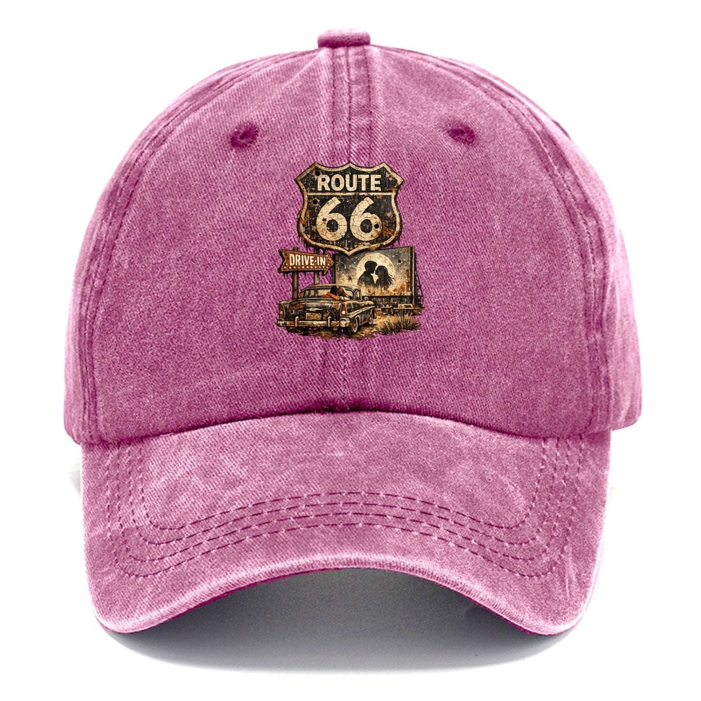 DRIVE-IN | Classic car at drive-in theater | Movie night romance | Americana - Classic Cap - Dusty Rose(Rose)