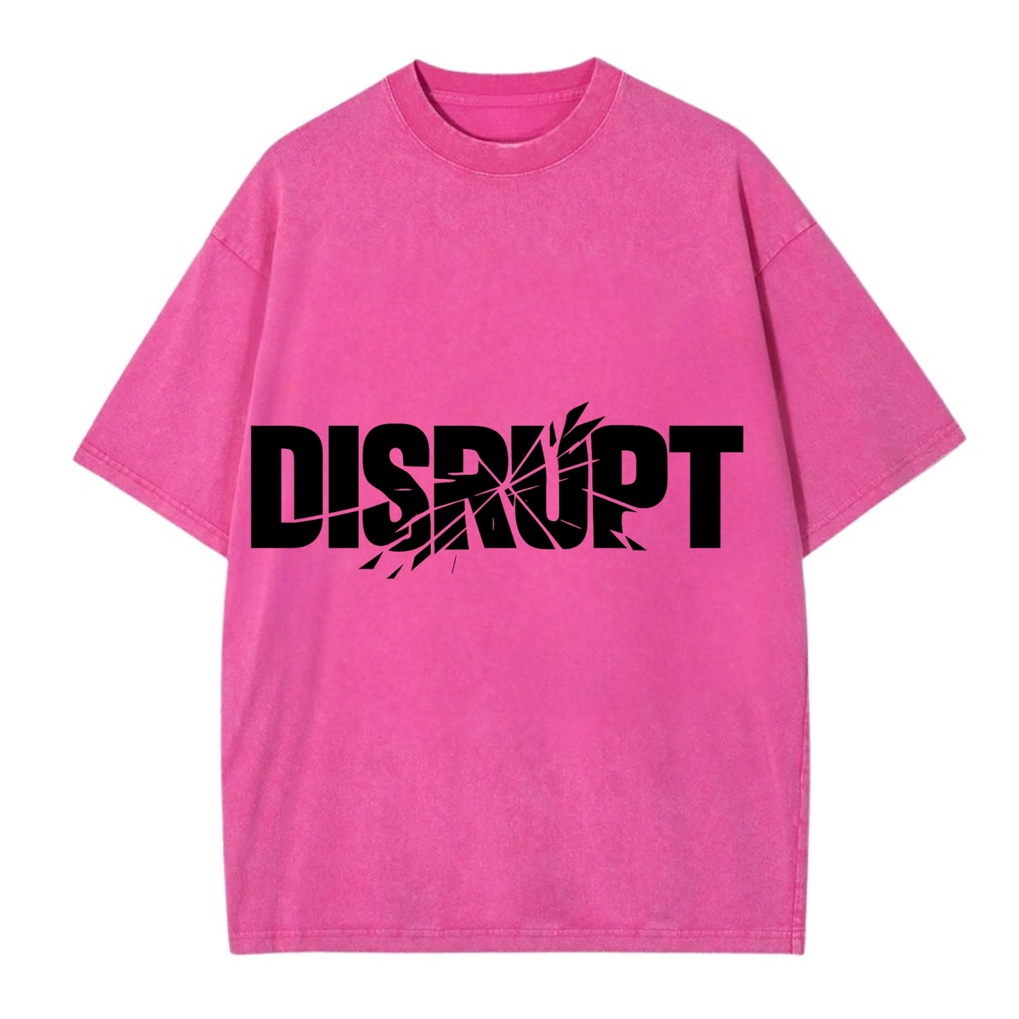 Bold typography design - "DISRUPT" - breaking patterns, changing game - Vintage T-shirt - Dusty Rose(Rose)