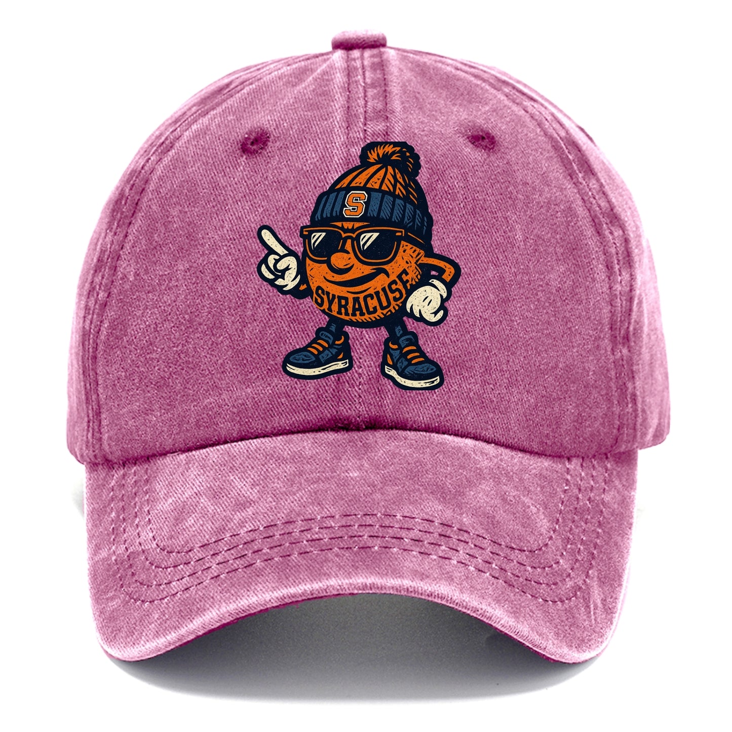 Syracuse Orange wearing Syracuse beanie with S patch - Classic Cap - Dusty Rose(Rose)