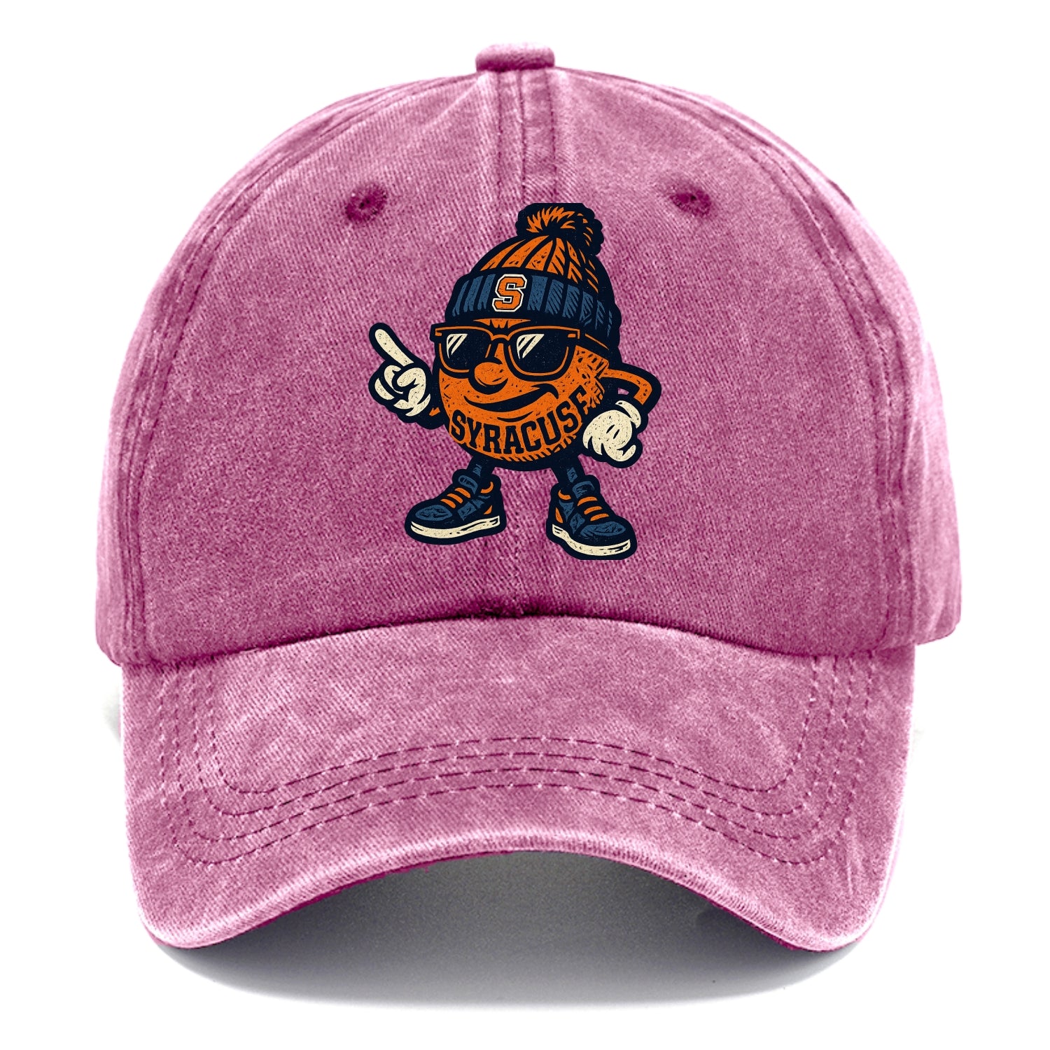 Syracuse Orange wearing Syracuse beanie with S patch - Classic Cap - Dusty Rose(Rose)