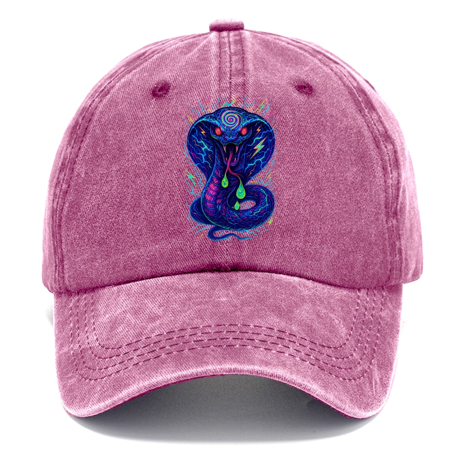 Mesmerizing cobra with hypnotic spiral patterns in the hood, scales that shimmer with - Classic Cap - Dusty Rose(Rose)