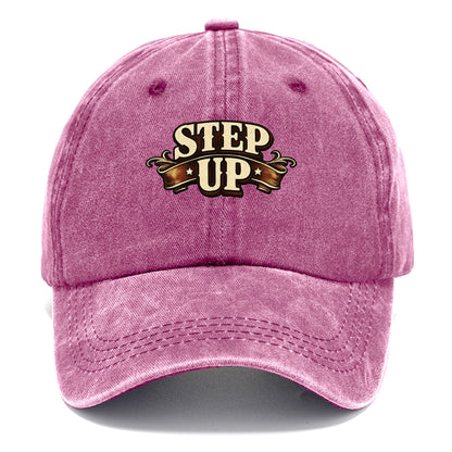 Bold typography design - "STEP UP" - rise to occasion, take charge - Classic Cap - Dusty Rose(Rose)