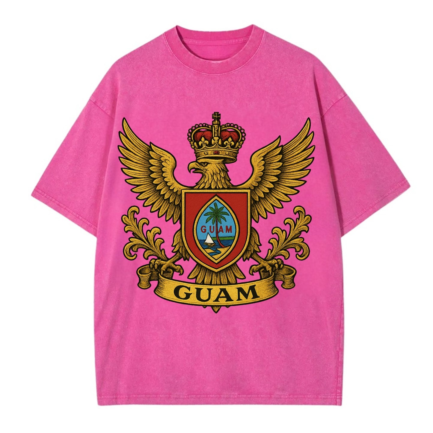 Guam Heritage Badge  - Vintage T-shirt - Dusty Rose(Rose)