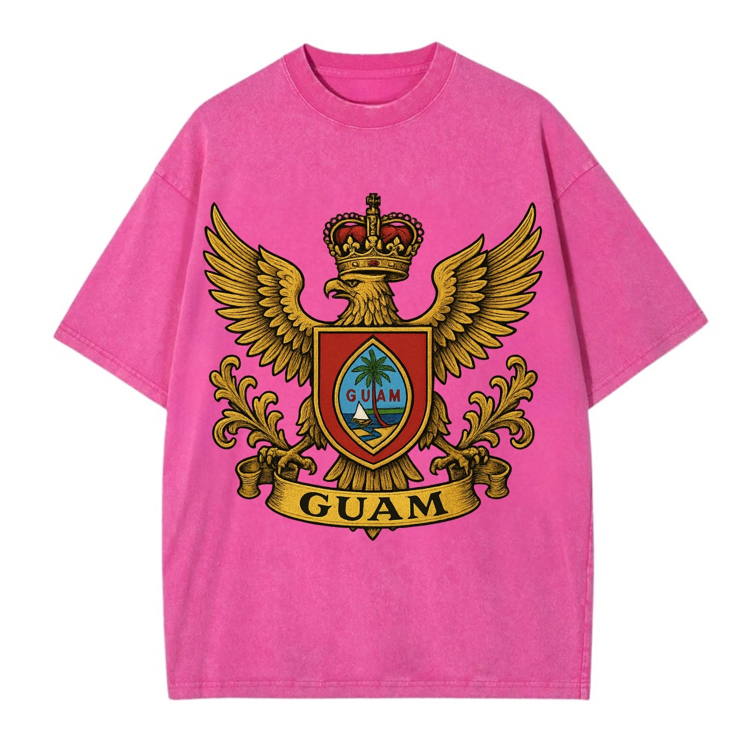 Guam Heritage Badge  - Vintage T-shirt - Dusty Rose(Rose)