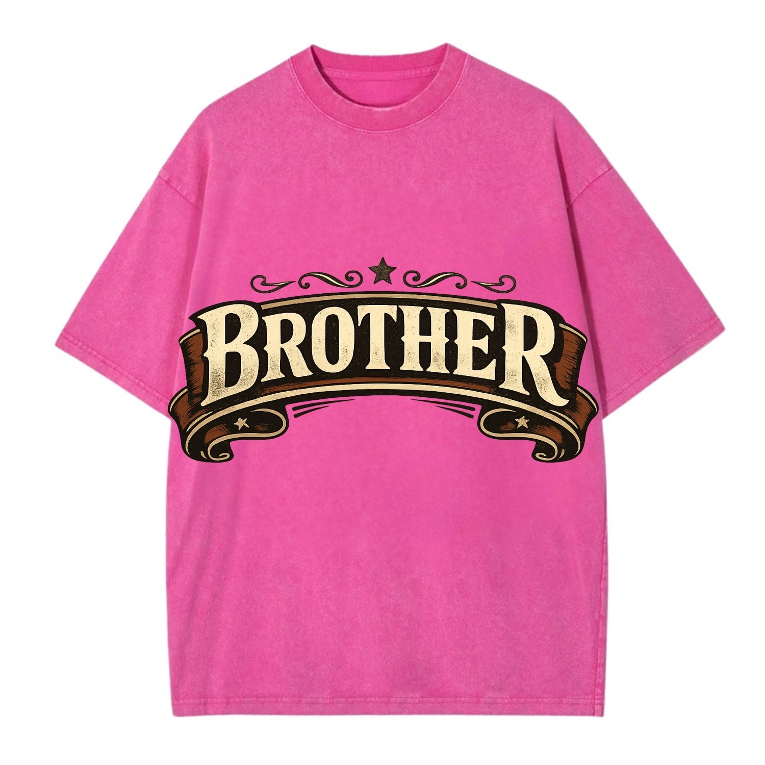 Bold typography design - "BROTHER" - male bond, brotherhood - Vintage T-shirt - Dusty Rose(Rose)