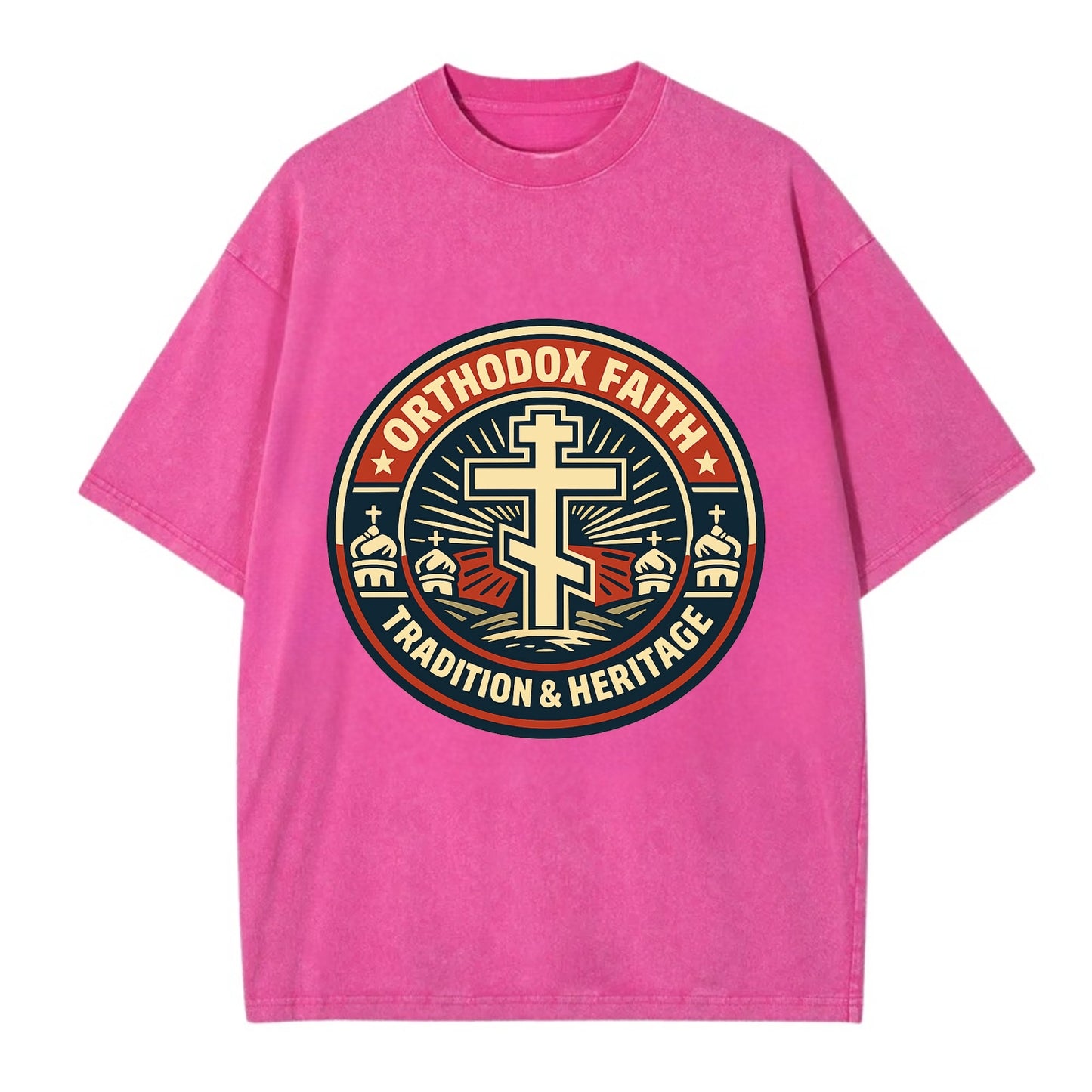 Faithful Heritage Emblem - Vintage T-shirt - Dusty Rose(Rose)