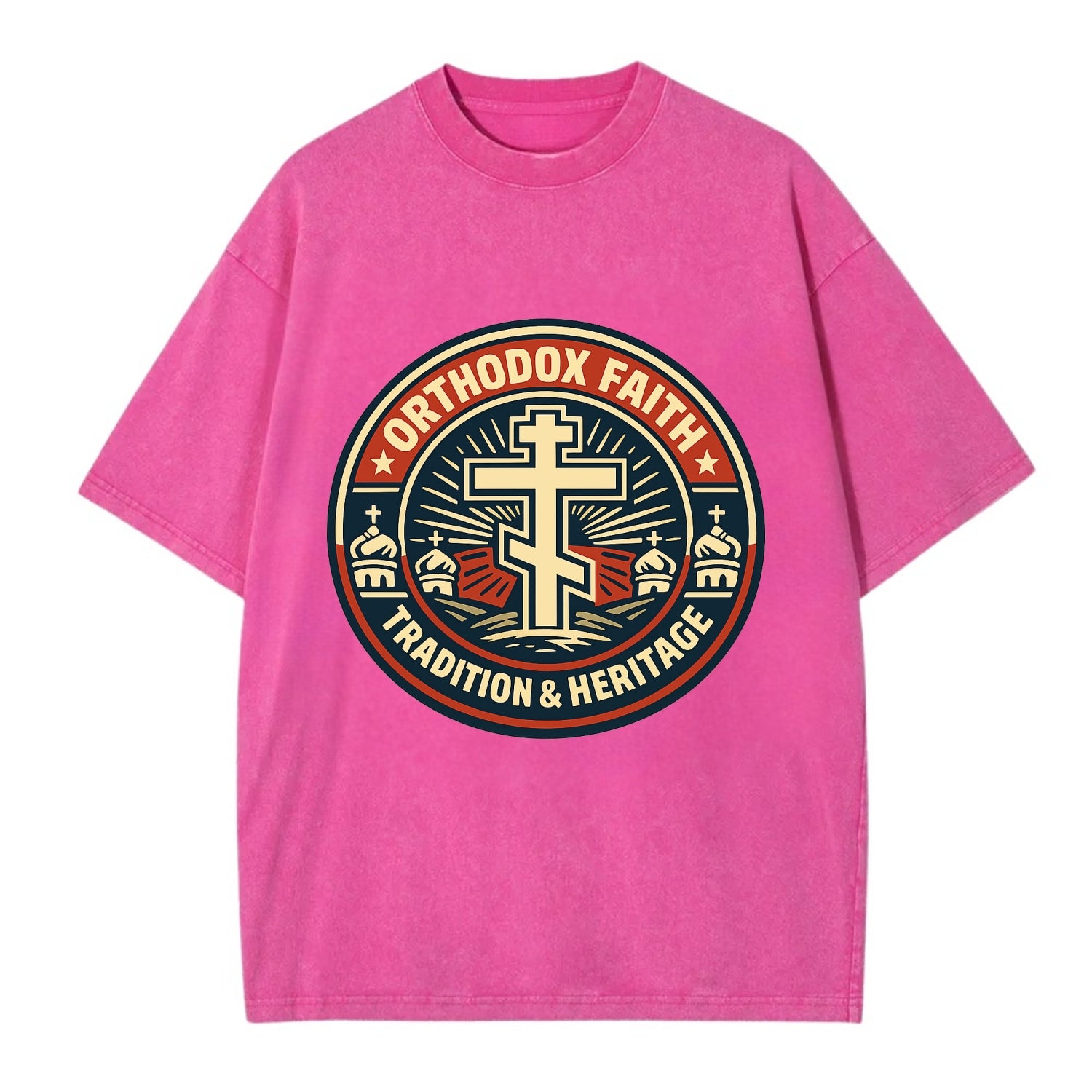 Faithful Heritage Emblem - Vintage T-shirt - Dusty Rose(Rose)