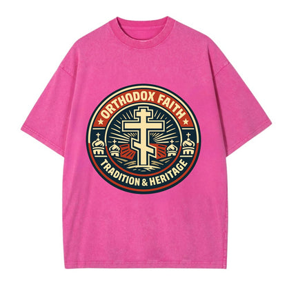 Faithful Heritage Emblem - Vintage T-shirt - Dusty Rose(Rose)