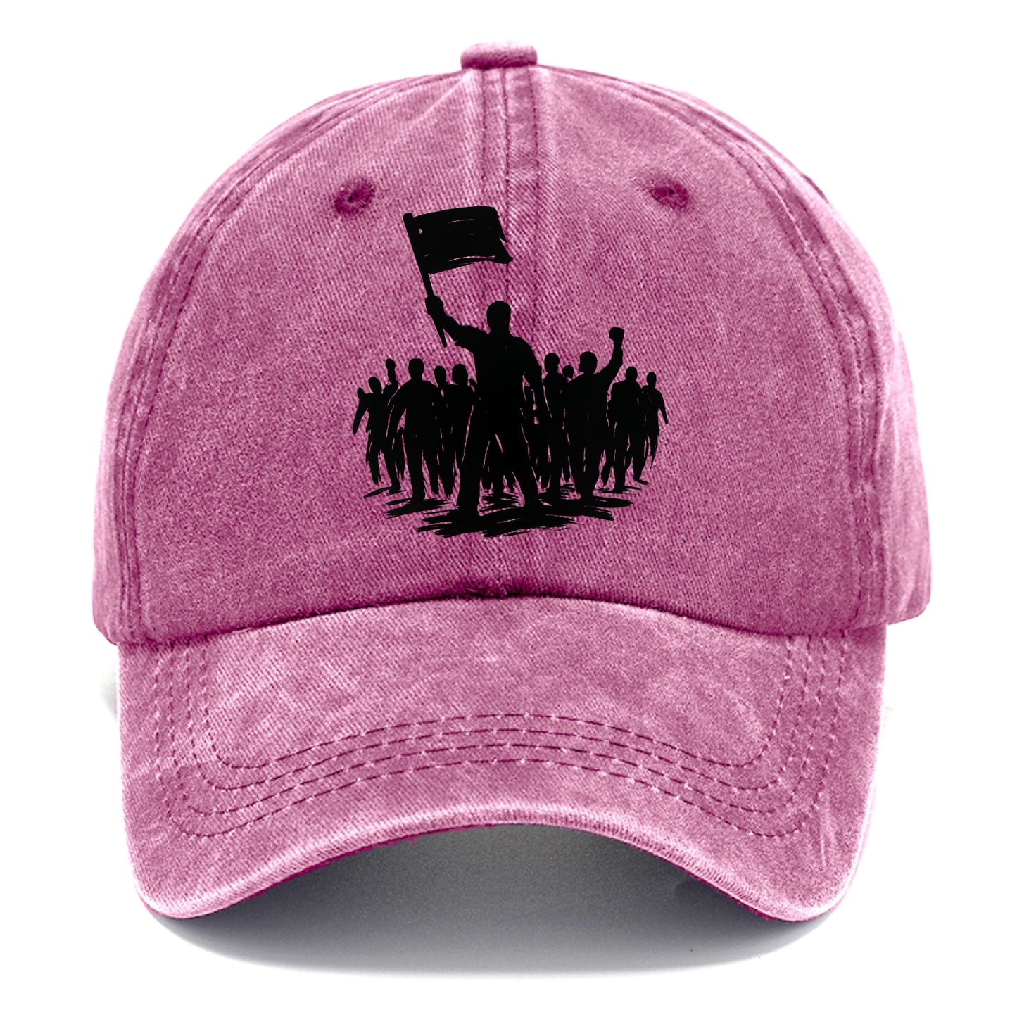 Crowd of protesters marching - solidarity movement ink painting - Classic Cap - Dusty Rose(Rose)