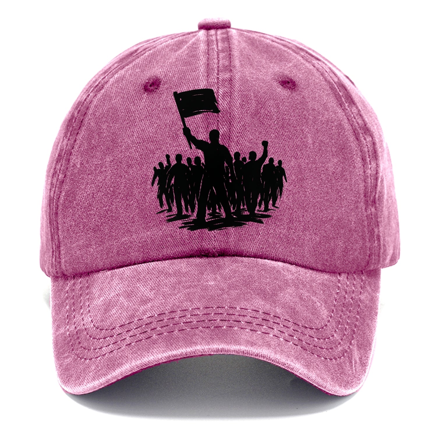 Crowd of protesters marching - solidarity movement ink painting - Classic Cap - Dusty Rose(Rose)