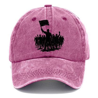 Crowd of protesters marching - solidarity movement ink painting - Classic Cap - Dusty Rose(Rose)