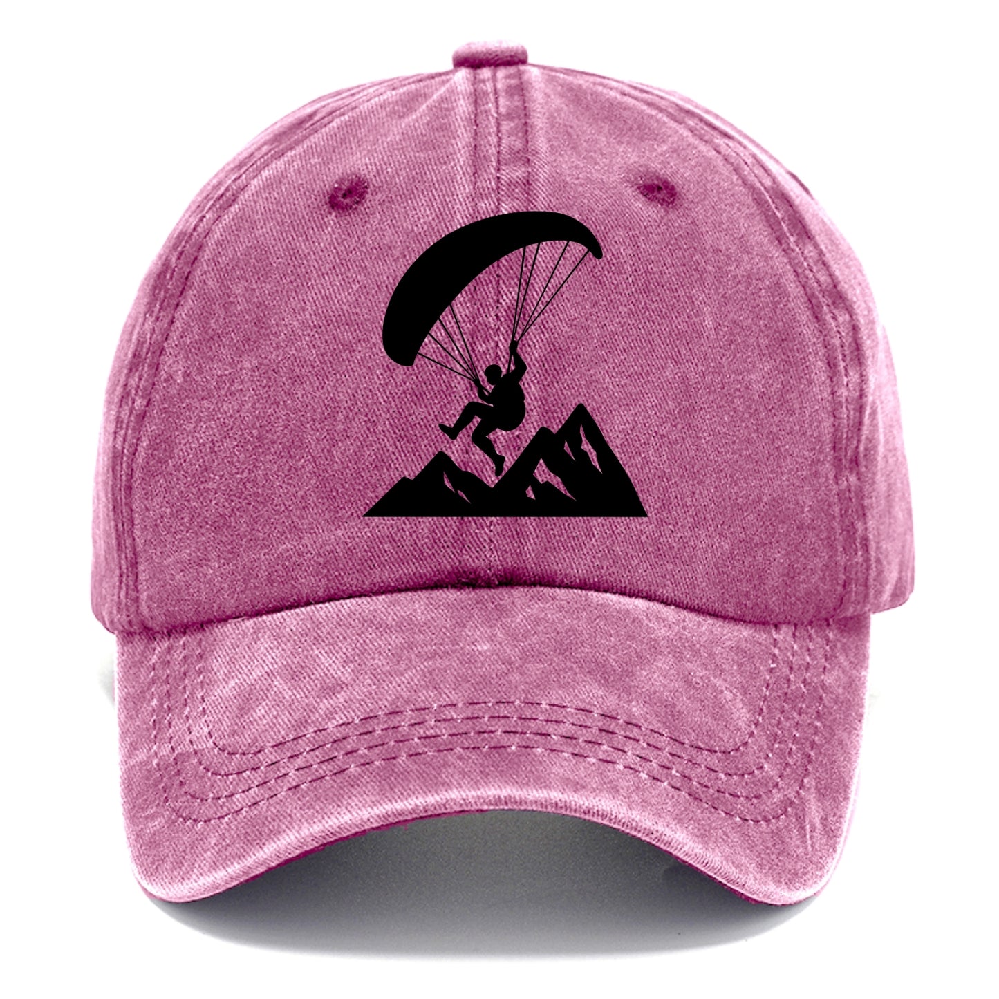 Paraglider soaring over mountain peaks - Classic Cap - Dusty Rose(Rose)