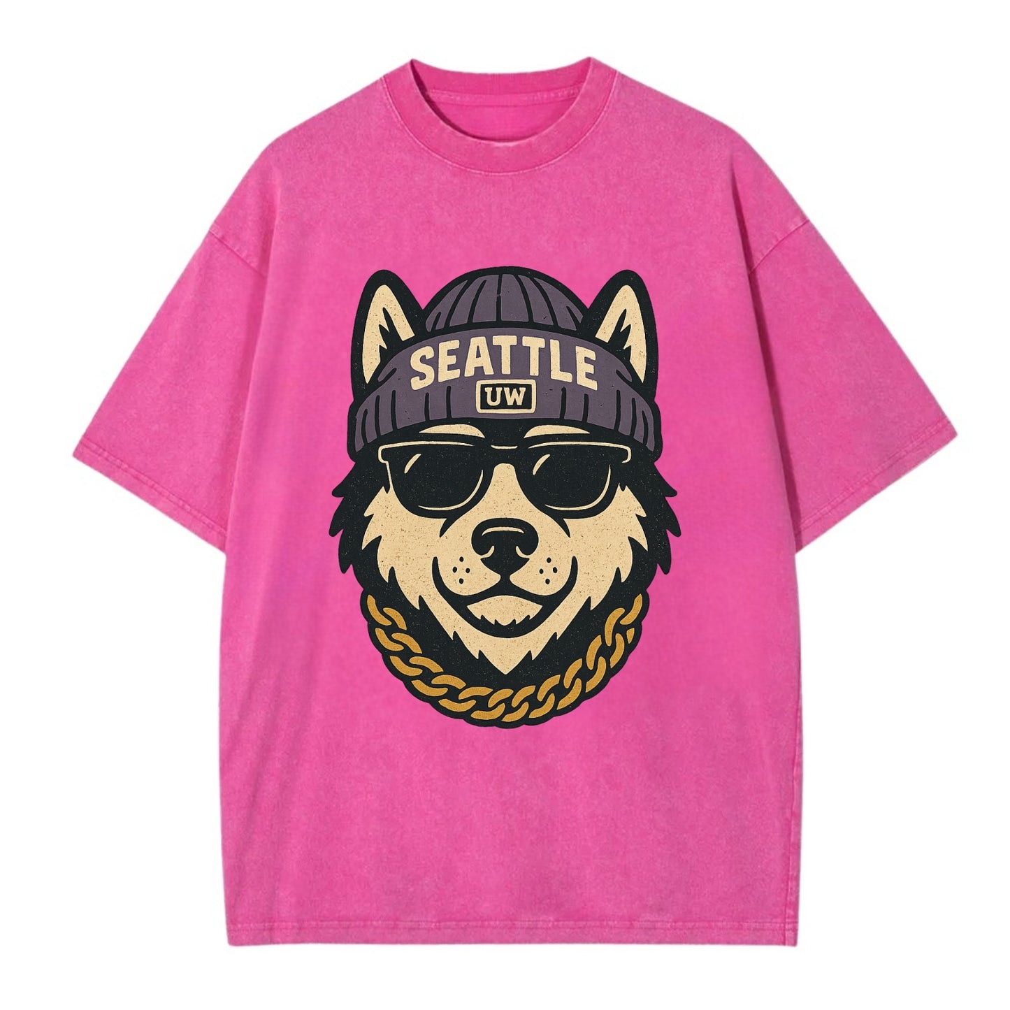Seattle Husky - Vintage T-shirt - Dusty Rose(Rose)
