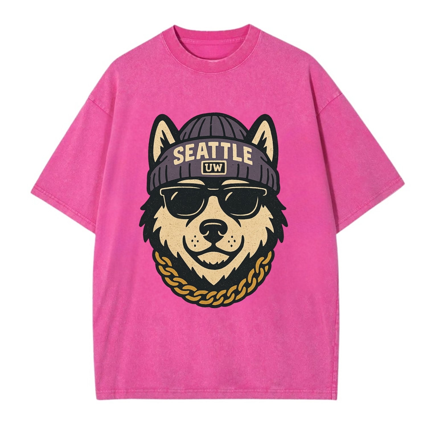Seattle Husky - Vintage T-shirt - Dusty Rose(Rose)