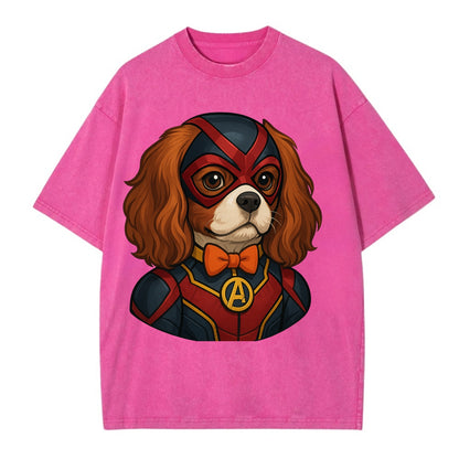 Cavalier King Charles Friendly Hero  - V Vintage T-shirt - Dusty Rose(Rose)