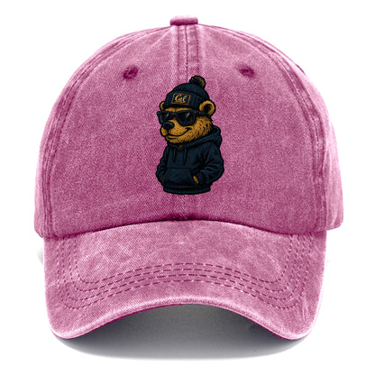 Berkeley Bear wearing Cal beanie with script patch - Classic Cap - Dusty Rose(Rose)