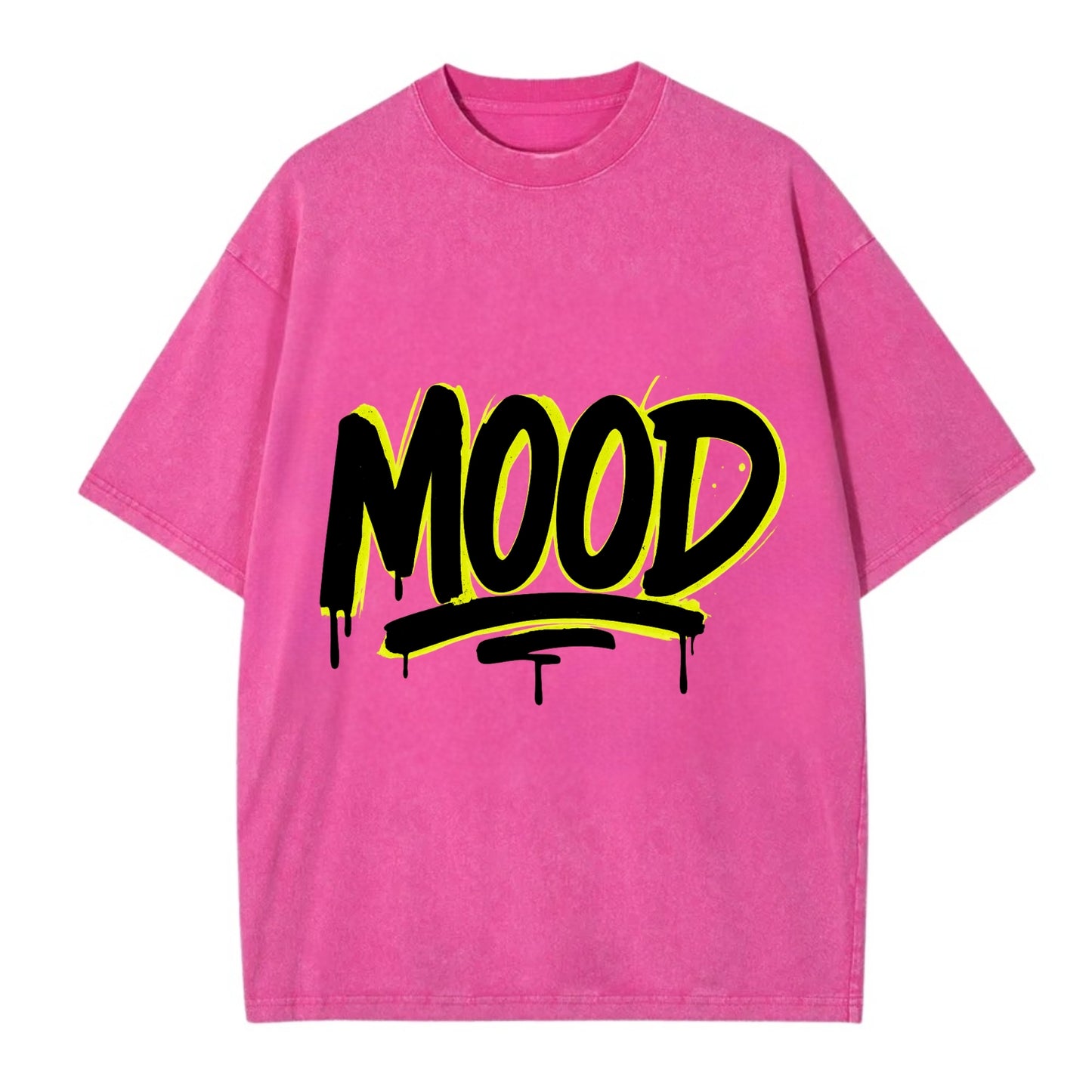 Bold typography design - "MOOD" - current state, feeling it - Vintage T-shirt - Dusty Rose(Rose)