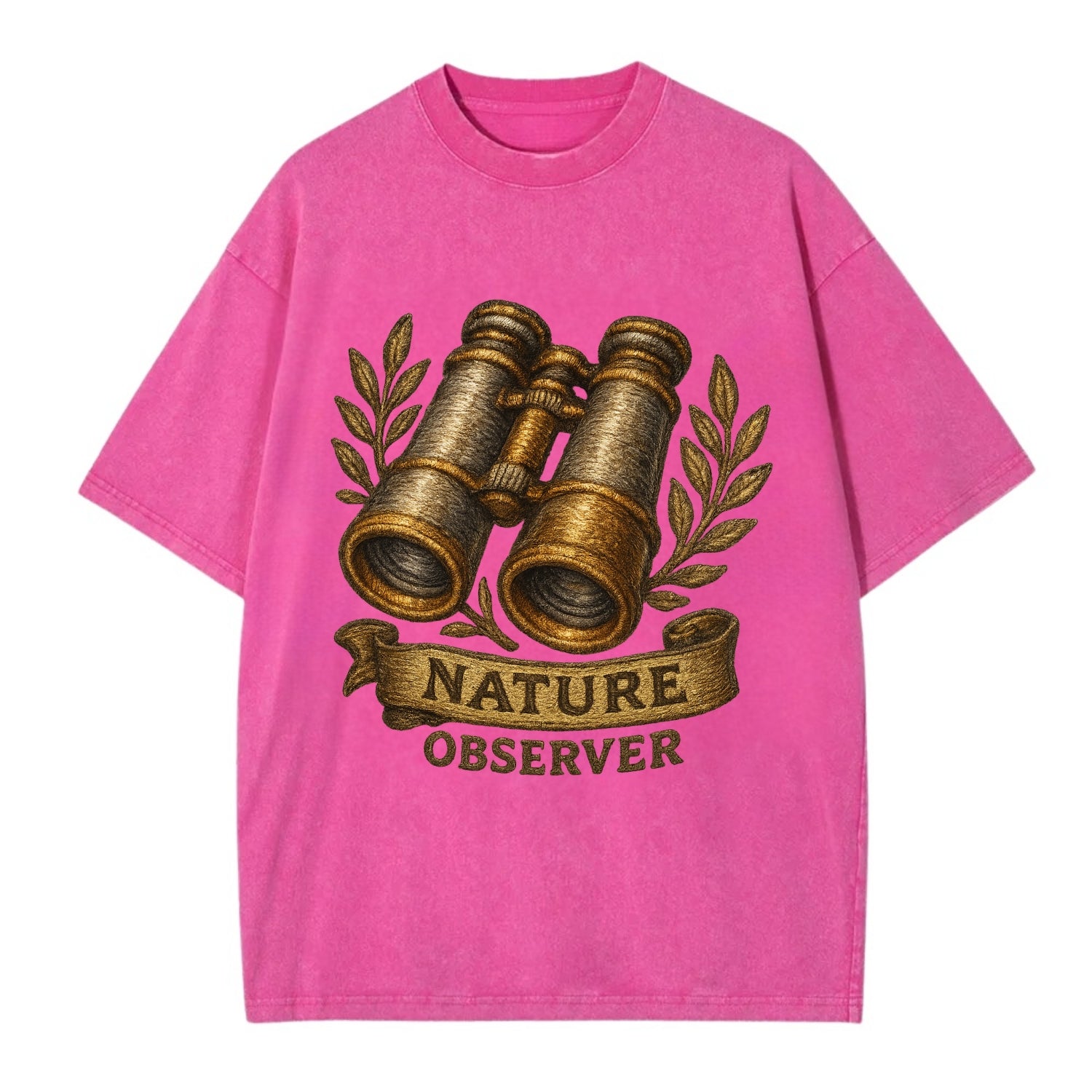 Binoculars for birdwatching - nature observer - Vintage T-shirt - Dusty Rose(Rose)