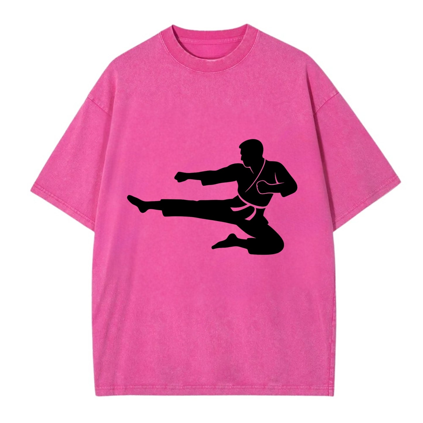 Martial artist flying kick - Vintage T-shirt - Dusty Rose(Rose)