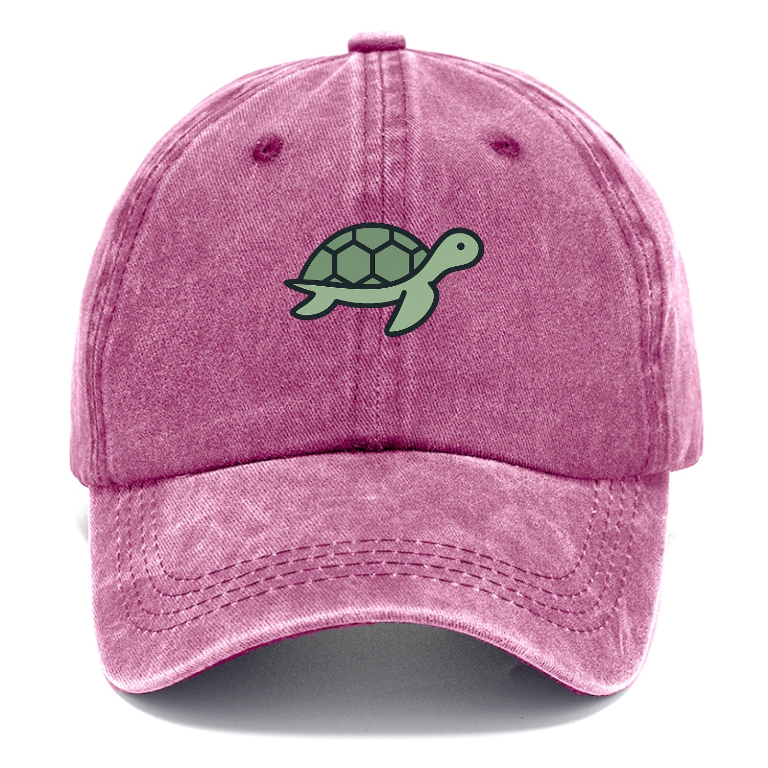 Sea Turtle - Green with shell pattern flat side profile - Classic Cap - Dusty Rose(Rose)