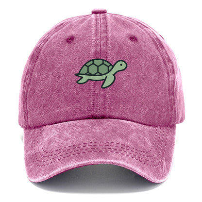Sea Turtle - Green with shell pattern flat side profile - Classic Cap - Dusty Rose(Rose)