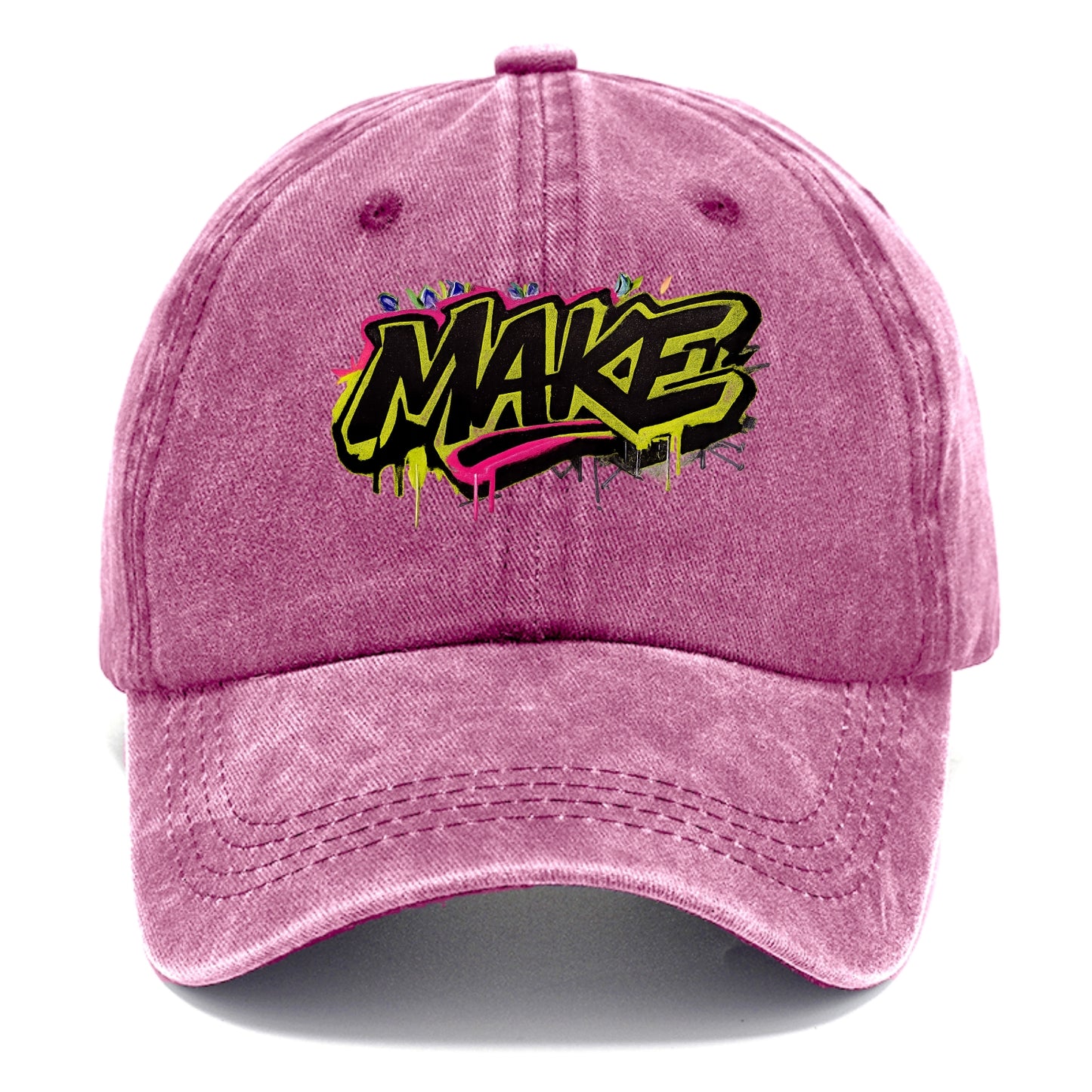 Bold typography design - "MAKE" - creating, producing, doing - Classic Cap - Dusty Rose(Rose)