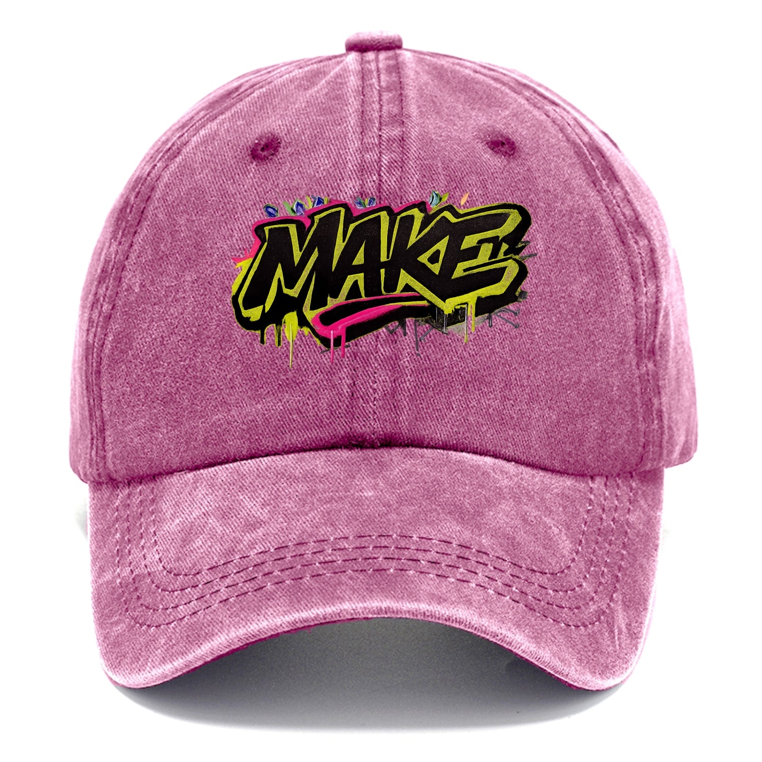 Bold typography design - "MAKE" - creating, producing, doing - Classic Cap - Dusty Rose(Rose)