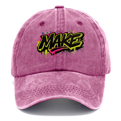 Bold typography design - "MAKE" - creating, producing, doing - Classic Cap - Dusty Rose(Rose)