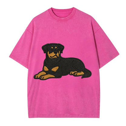 Rottweiler - Black and tan relaxed lying Vintage T-shirt - Dusty Rose(Rose)