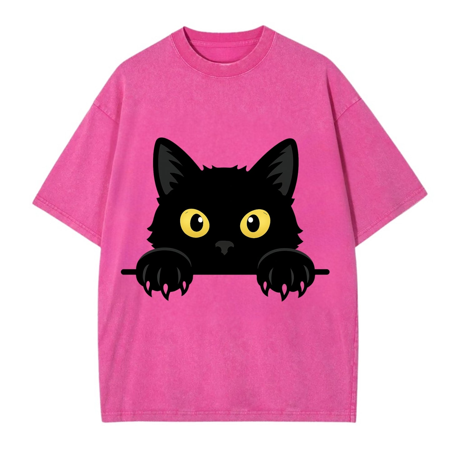 Black Cat  - Vintage T-shirt - Dusty Rose(Rose)