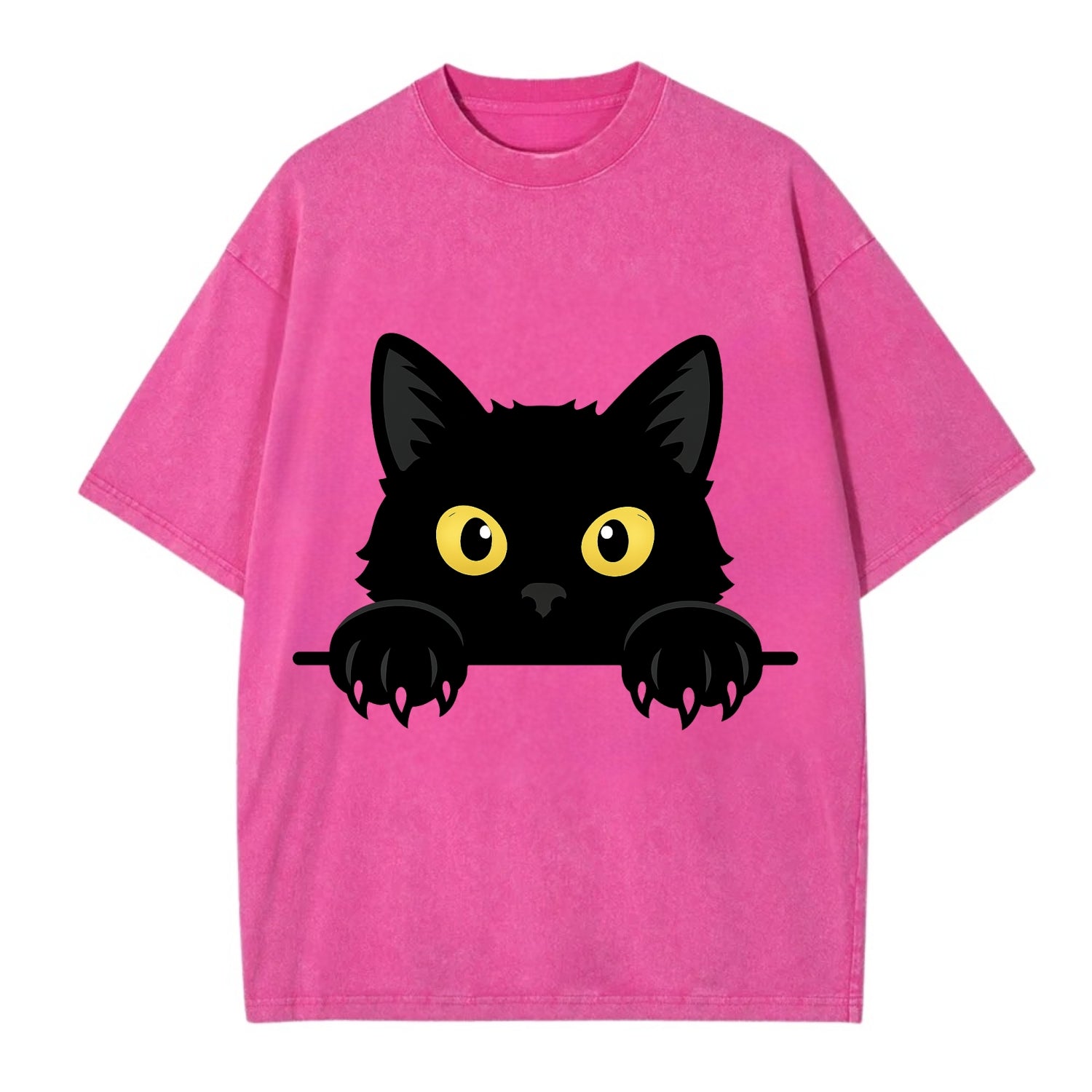 Black Cat  - Vintage T-shirt - Dusty Rose(Rose)