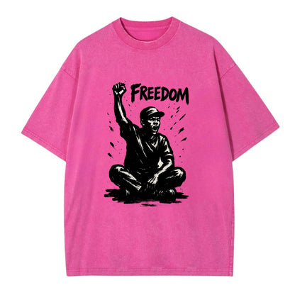 Sit-in protest figure - civil disobedience ink art - Vintage T-shirt - Dusty Rose(Rose)