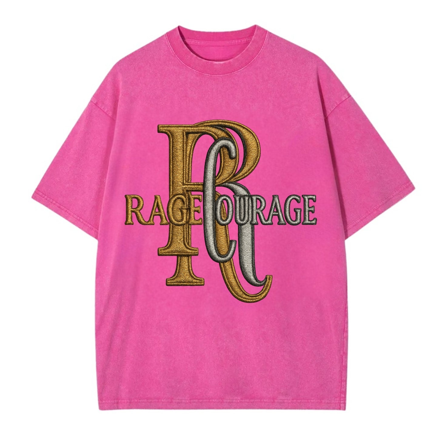 RAGE;COURAGE MODE Warrior Green Hat - Vintage T-shirt - Dusty Rose(Rose)