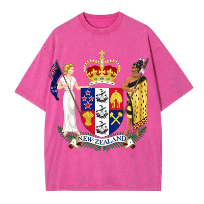 Coat Of Arms Of New Zealand - Vintage T-shirt - Dusty Rose(Rose)
