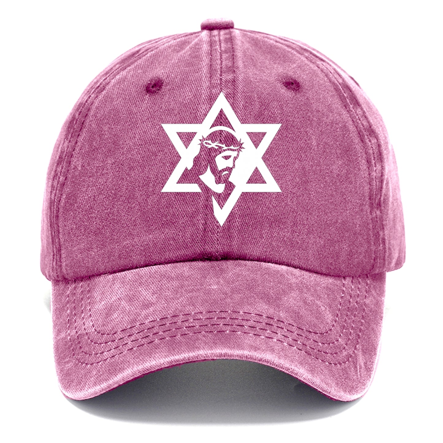 Star of David - negative space forms two overlapping triangles with hidden meaning - Classic Cap - Dusty Rose(Rose)