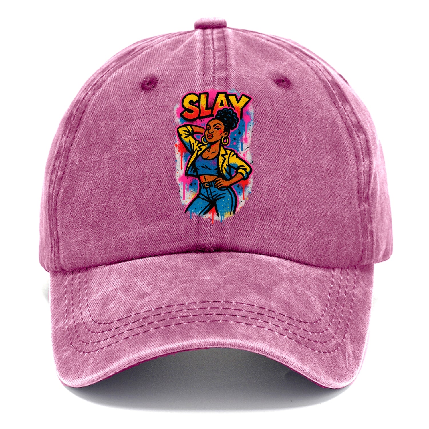 Empowered figure striking confident pose - "slay" culture, fierce and fabulous energy - Classic Cap - Dusty Rose(Rose)