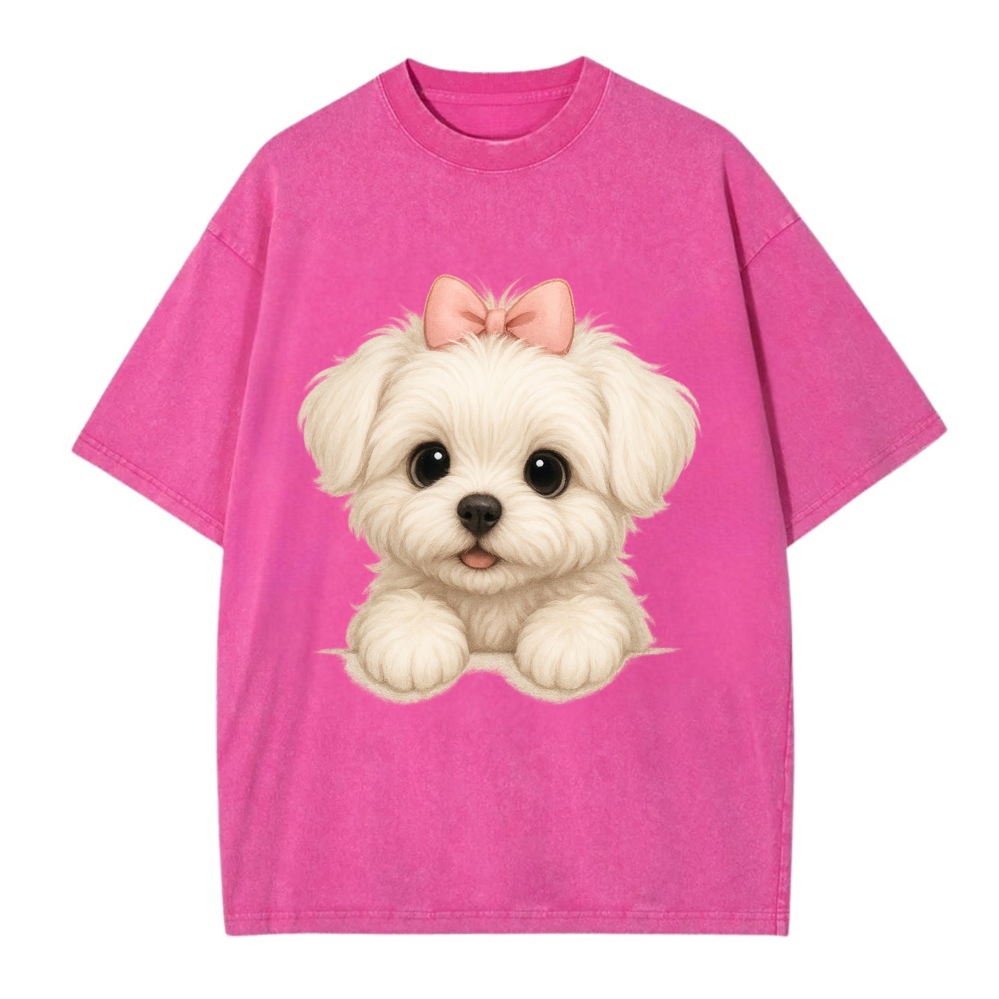 Maltese  - Vintage T-shirt - Dusty Rose(Rose)