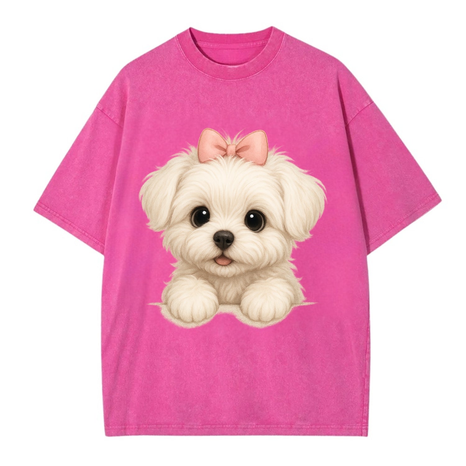 Maltese  - Vintage T-shirt - Dusty Rose(Rose)