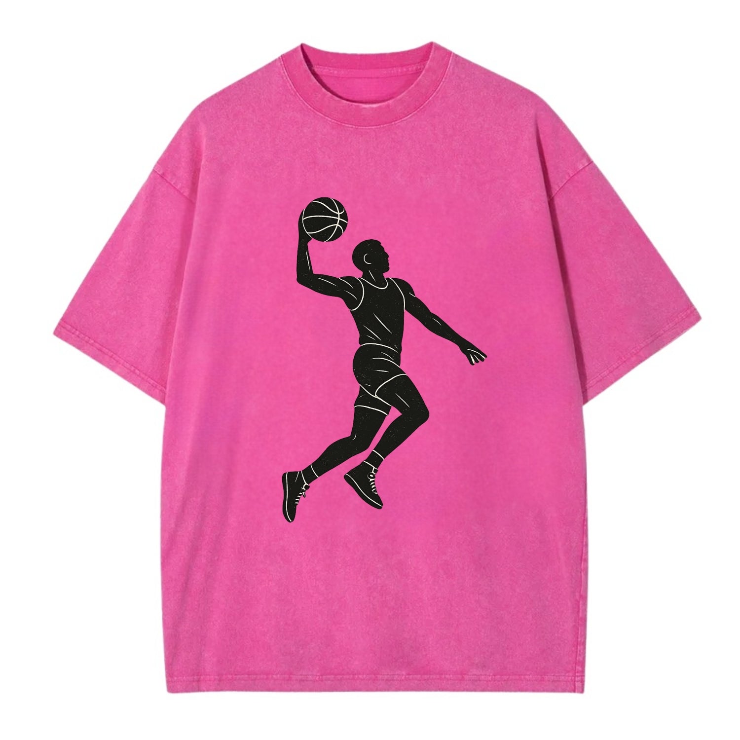 Basketball player dunking silhouette - Vintage T-shirt - Dusty Rose(Rose)