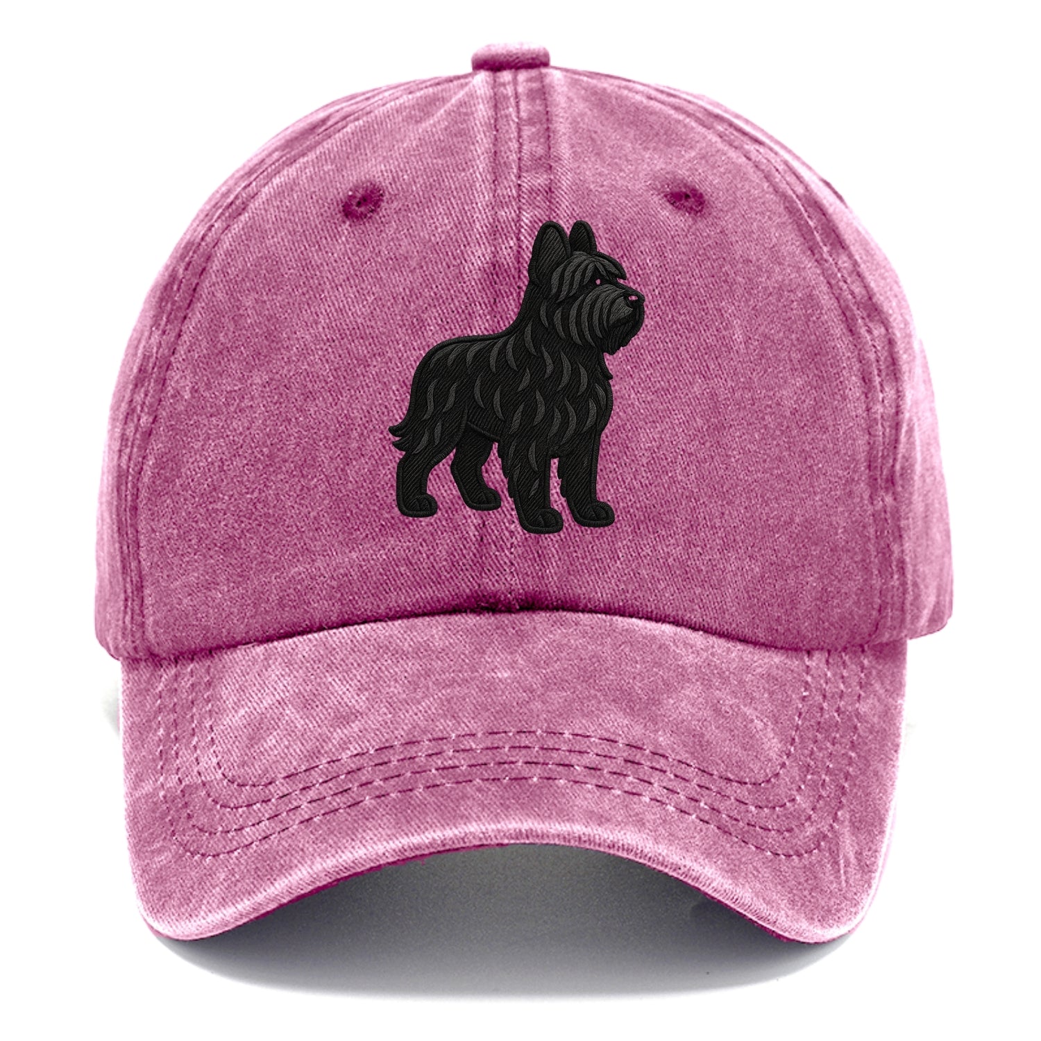Briard - Black wavy coat embroidered herding pose - Classic Cap - Dusty Rose(Rose)