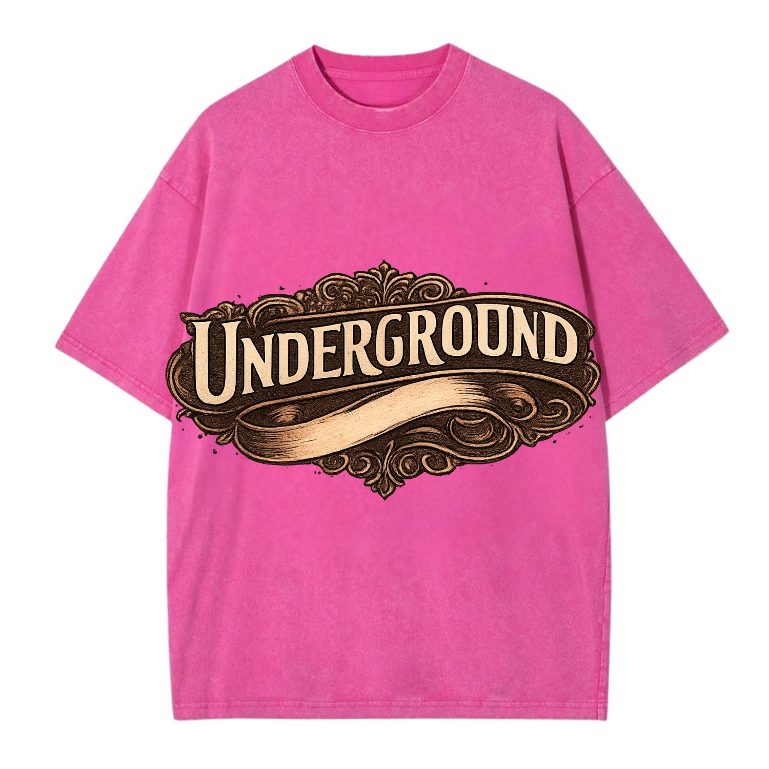 Bold typography design - "UNDERGROUND" - hidden scene, alternative - Vintage T-shirt - Dusty Rose(Rose)