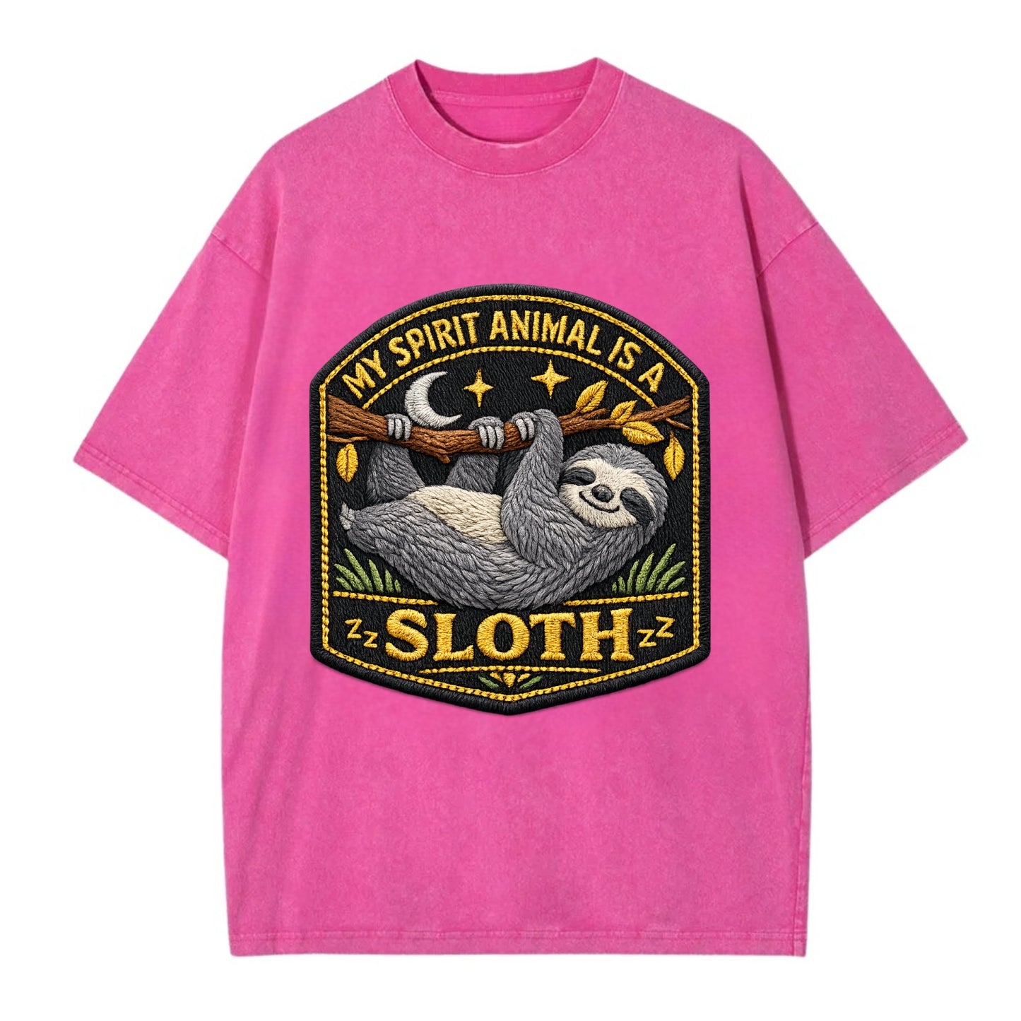MY SPIRIT ANIMAL IS A SLOTH - lazy sloth in gray , slow life - Vintage T-shirt - Dusty Rose(Rose)