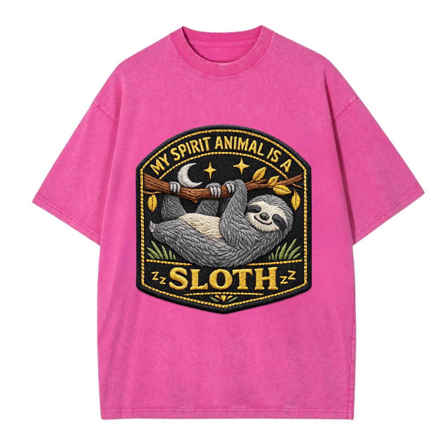 MY SPIRIT ANIMAL IS A SLOTH - lazy sloth in gray , slow life - Vintage T-shirt - Dusty Rose(Rose)